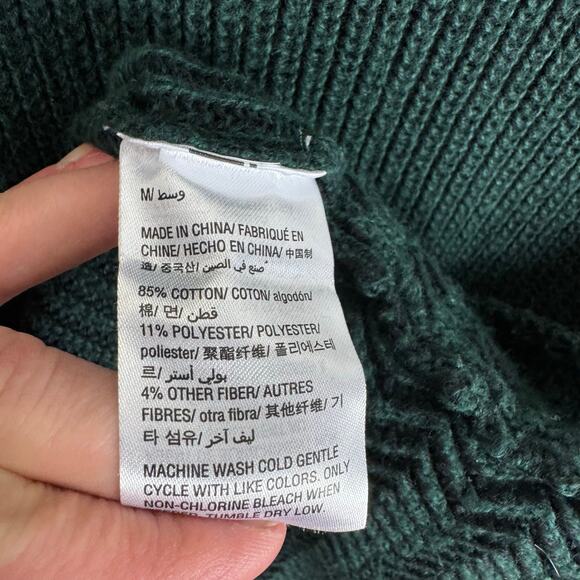 Style & Co Green Emerald Long Flared Sleeve Round Knit Pullover Sweater Size M - Picture 5 of 5